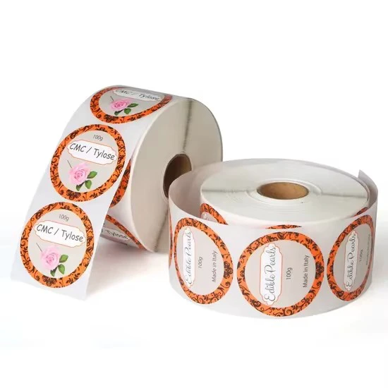 Custom Self Adhesive Printing Food Sticker Label Round, Adhesive Circular Label Sticker, Circle Label Roll Sticker