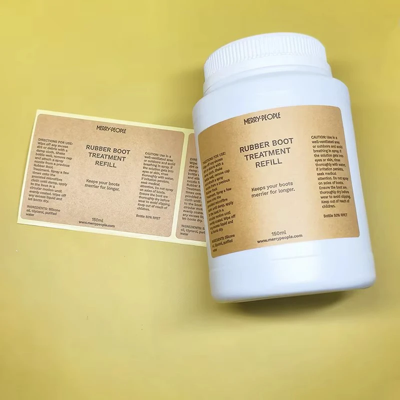 Eco-friendly Custom Kraft Paper Packaging Labels Self Adhesive Printing Eco Friendly Vanish Label Sticker