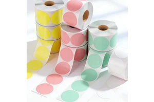Custom Printing LOGO BRAND Colorful Self-Adhesive Heat Sensitive Paper Adhesive Label Stickers Rolls