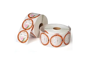 Custom Self Adhesive Printing Food Sticker Label Round, Adhesive Circular Label Sticker, Circle Label Roll Sticker